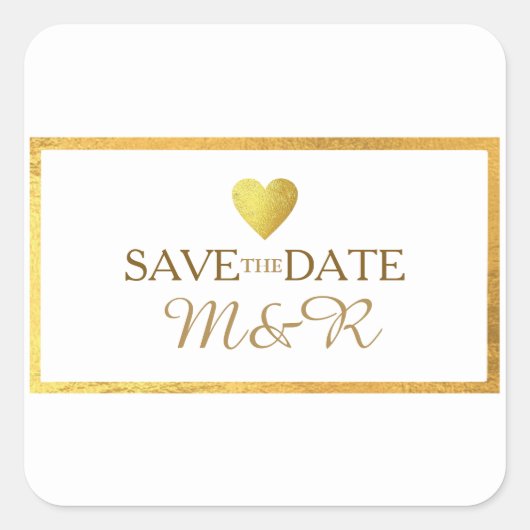 デート以外の軽いロマンチックな結婚式 スクエアシール (正面)