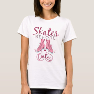 デート前のスケートかわいい姿スケートで滑るアイススケーター Tシャツ