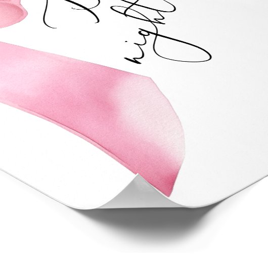 デート夜アイディアピンクボウ彼女は結び目を結んでいる ポスター (角)