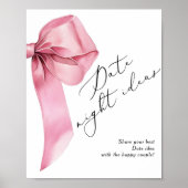 デート夜アイディアピンクボウ彼女は結び目を結んでいる ポスター (正面)