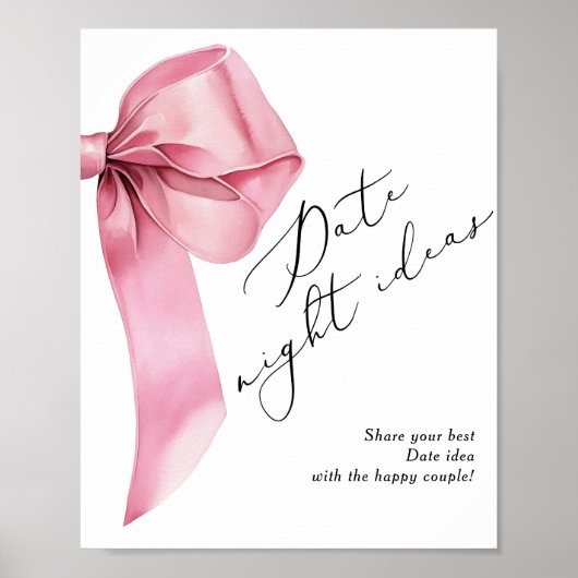 デート夜アイディアピンクボウ彼女は結び目を結んでいる ポスター (正面)
