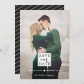 デート魅力的・フモダンォトカードを保存する愛 セーブザデート (正面/裏面)