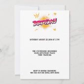 デート·ガールズ·バースデー·パーティーの招待を保存する セーブザデート (裏面)