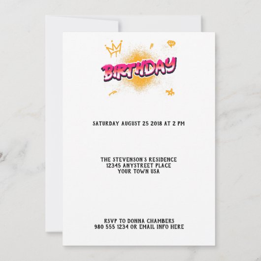 デート·ガールズ·バースデー·パーティーの招待を保存する セーブザデート (裏面)