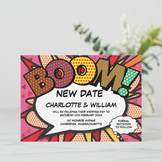 デート モダン ピンク ファン コミック ブックを変更する セーブザデート (スタンド正面)