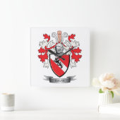 デービスの紋章付き外衣 スクエア壁時計 (ホーム)