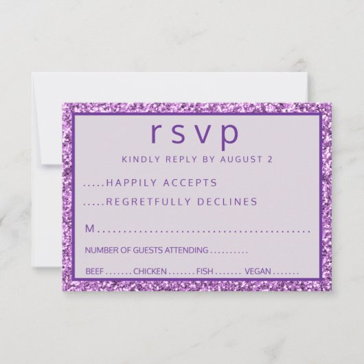 デービッエレガントドバルミツワーのグラムパープルスター 出欠カード (正面)