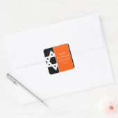 デービッドのオレンジとブラックの星バー(ユダヤ教の)バル・ミツバーの好意 スクエアシール (封筒)