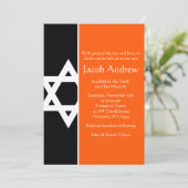 デービッドのオレンジとブラックスターバー（ユダヤ教の）バル・ミツバー 招待状 (スタンド正面)