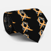 デービッドのオレンジ白血病サバイバーリボンスター ネクタイ (ロール)