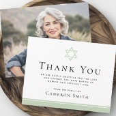 デービッドのライトグリーンスター葬儀悔やみや弔慰写真 サンキューカード