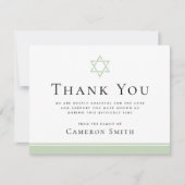 デービッドのライトグリーンスター葬儀悔やみや弔慰写真 サンキューカード (正面)