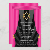 デービッドピンクバルミツワーのハリウッドスター 招待状 (正面/裏面)