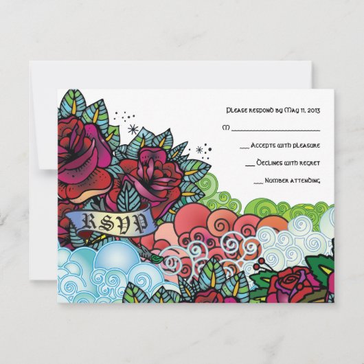 デービッド・バルミツワー・リプライ・カードのブルーバードスター 出欠カード (正面)