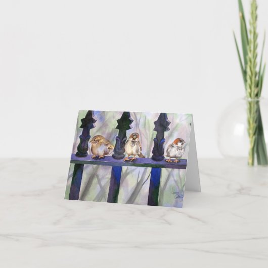 デーブのすずめのメッセージカード カード (正面)