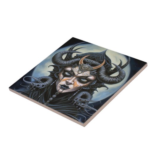 デーモンウーマンクイーンダークファンタジーアート タイル (側面)