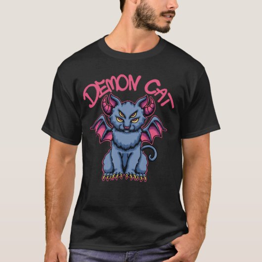 デーモンキャットのストリートウェア Tシャツ (正面)