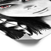 デーモンクイーンオリジナル白黒イラストレーション ポスター (角)