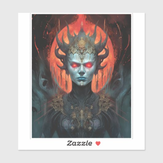 デーモンクイーンダーク女神ファンタジーアート シール (シート)