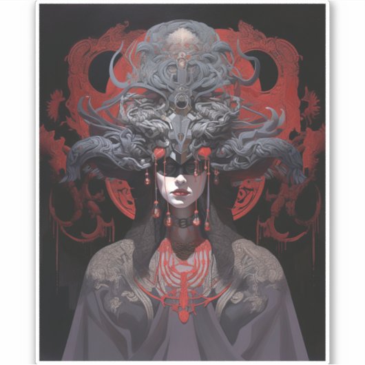 デーモンクイーンファンタジーアート シール (正面)