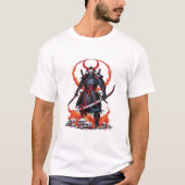 デーモンサムライ - 不死の戦士ハロウィンデザイン Tシャツ (正面)