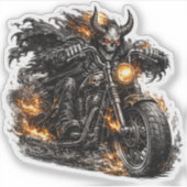 デーモンスカルバイカーモーターサイクル シール (正面)