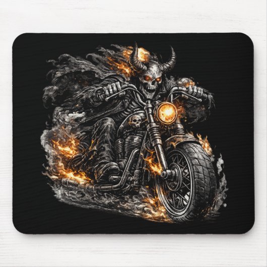 デーモンスカルバイカーモーターサイクル マウスパッド (正面)