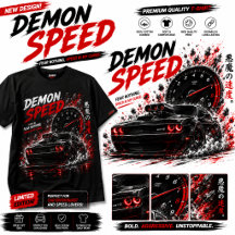 デーモンスピードマッスルカー ダークレーシング - ブラックTシャツ