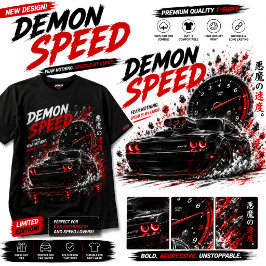 デーモンスピードマッスルカー ダークレーシング - ブラックTシャツ Tシャツ
