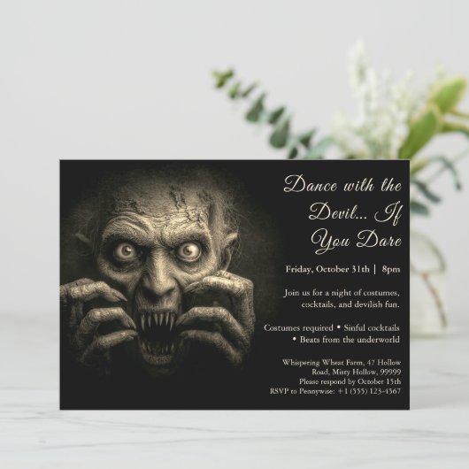 デーモンナイトハロウィンコスチュームパーティの招待状 招待状 (スタンド正面)