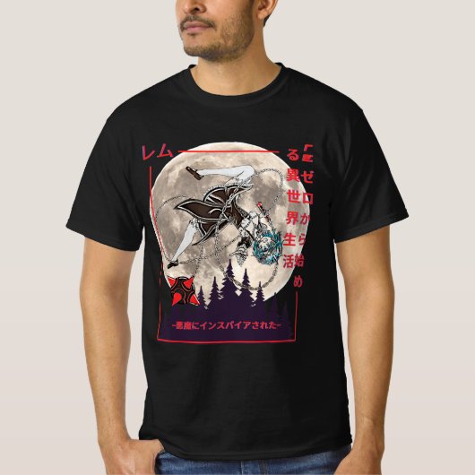 デーモンメイドア日本のニメマンガスタイル Tシャツ (正面)