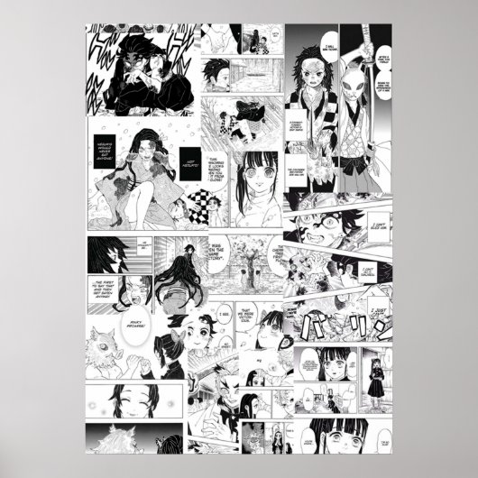 デーモンレイヤーマンガコラージュ ポスター (正面)