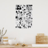 デーモンレイヤーマンガコラージュ ポスター (キッチン)