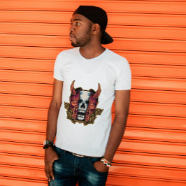 デーモン日本の般若スカルフュージョン Tシャツ