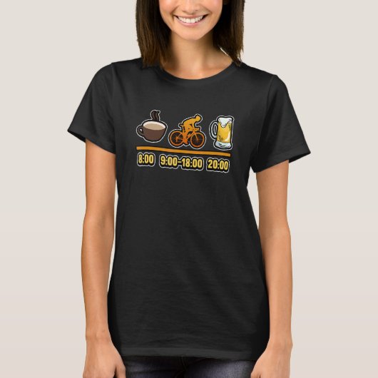デーリープランコーヒーバイク駆動ビールことわざ Tシャツ (正面)