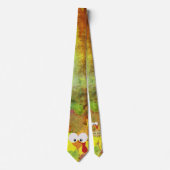 デールカラフルターキー顔感謝祭 ネクタイ (正面)