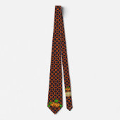 デールサンクスギビングパンプキンオレンジ&ダーク ネクタイ (正面)