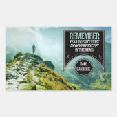 デール感動的カーネギー引用文「恐怖」 長方形シール (正面)