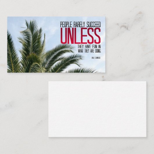 デール・カーネギー感動的引用文「おもしろいを持つ」 ノートカード (正面/裏面)