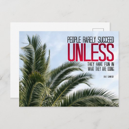 デール・カーネギー感動的引用文「おもしろいを持つ」 ポストカード (正面/裏面)