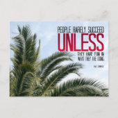 デール・カーネギー感動的引用文「おもしろいを持つ」 ポストカード (正面)