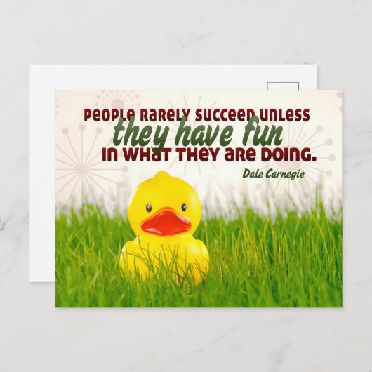 デール・カーネギー感動的引用文「おもしろいを持つ」 ポストカード (正面/裏面)