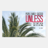 デール・カーネギー感動的引用文「おもしろいを持つ」 長方形シール (正面)