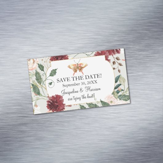 デー救トウォーターカラーバタフライガーデンフローラ マグネット名刺 (インサイチュ)