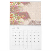 デ付きの洗練されたフローラ華美配置 カレンダー (3月 2026)