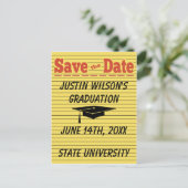 デ得ートカードを節約するメモ式卒業帽 ポストカード (スタンド正面)