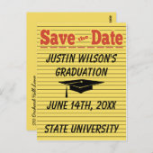 デ得ートカードを節約するメモ式卒業帽 ポストカード (正面/裏面)