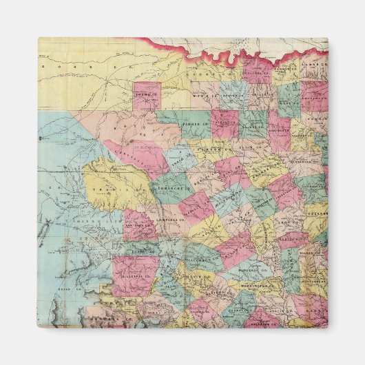 デ・コルドバのテキサス州の地図 マグネット (正面)