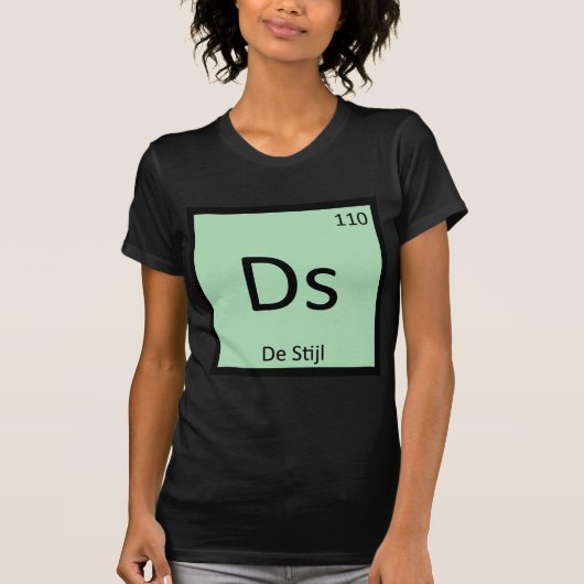 デ・ステイル芸術 化学周期表シンボル Tシャツ (正面)