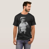 デ・ダビデ大理石像ミケランジェロ・ルネッサンスの私 Tシャツ (正面フル)